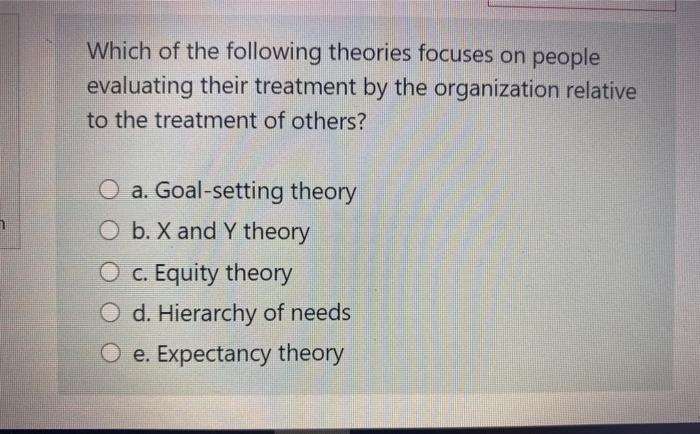 Which of the following theories focuses on people