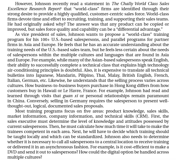 1-Which of the questions must Ron Johnson answer