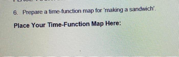 6. Prepare a time-function map for 'making a