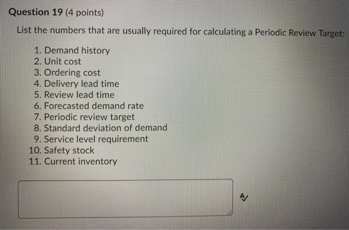 questions from materials management 8th edition