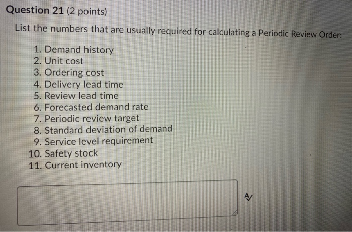 questions from materials management 8th edition