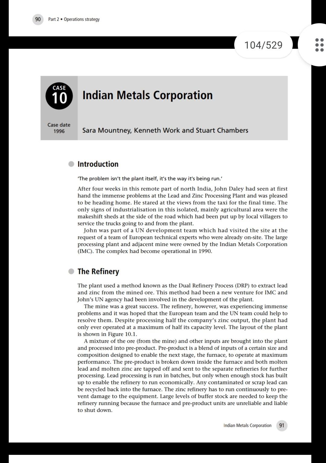 Indian Metals Corporations Operations Ethics Case