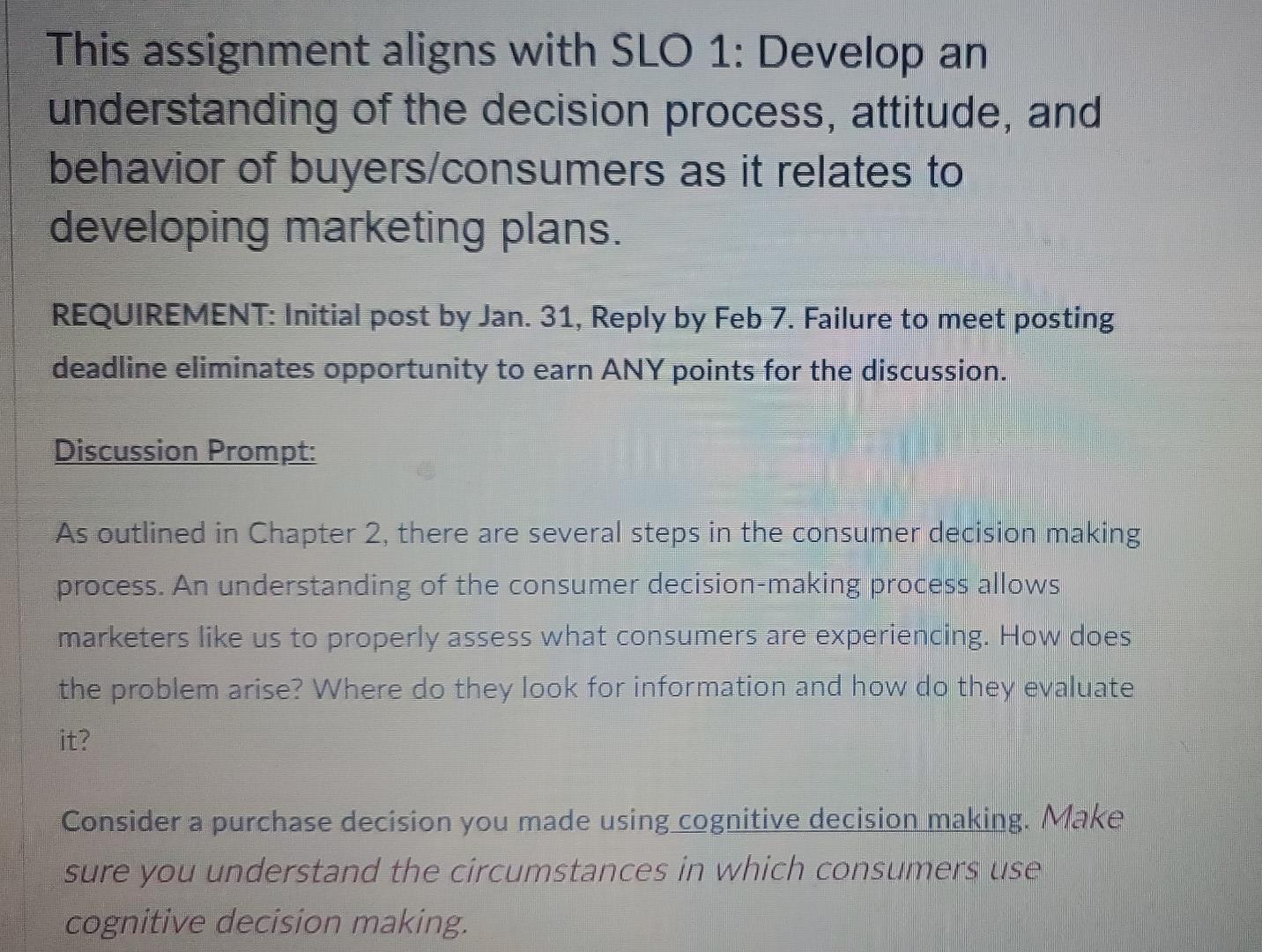 This assignment aligns with SLO 1: Develop an