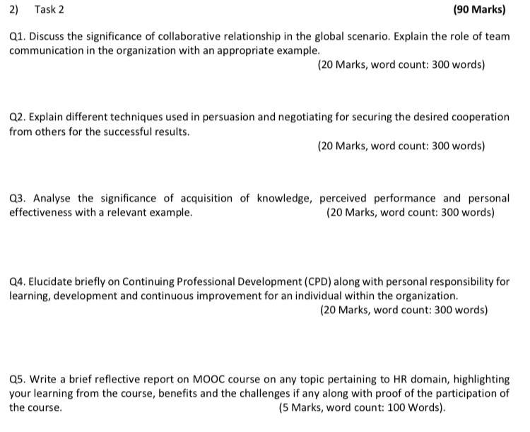 Answer all questions 2) Task 2 (90 Marks) Q1.