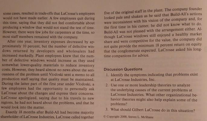 FOR ORGANIZATIONAL BEHAVIOR Discussion questions: