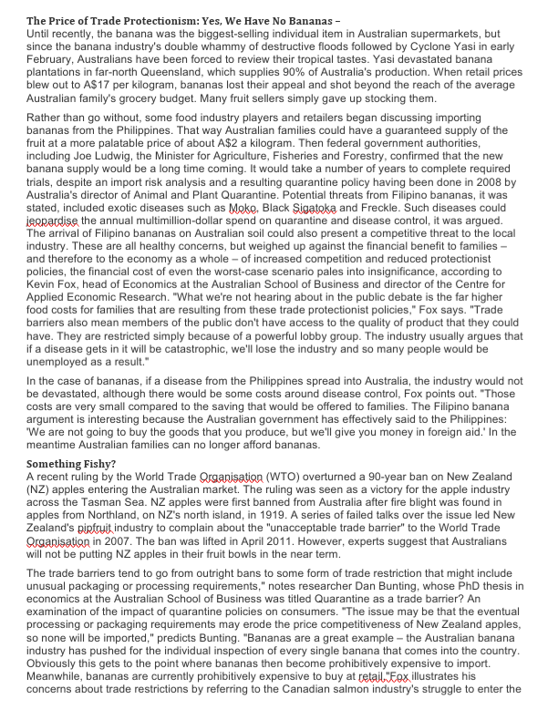 The Price of Trade Protectionism: Yes, We Have No