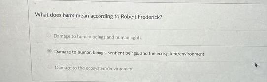 What does harm mean according to Robert