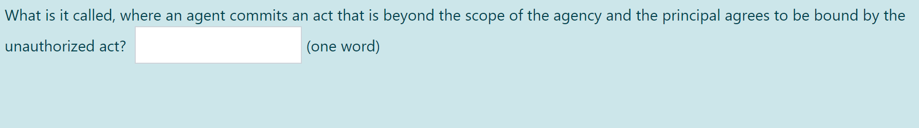 What is it called, where an agent commits an act