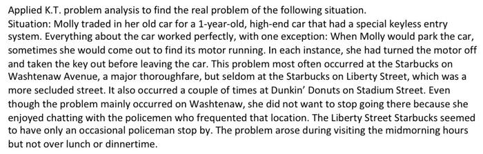 The Four K.T Dimensions Question Applied K.T.