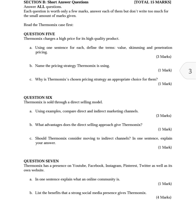 SECTION A: The Product Life Cycle (TOTAL 20