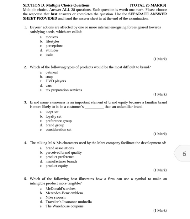 SECTION A: The Product Life Cycle (TOTAL 20