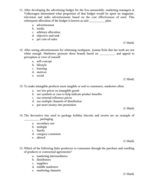 SECTION A: The Product Life Cycle (TOTAL 20