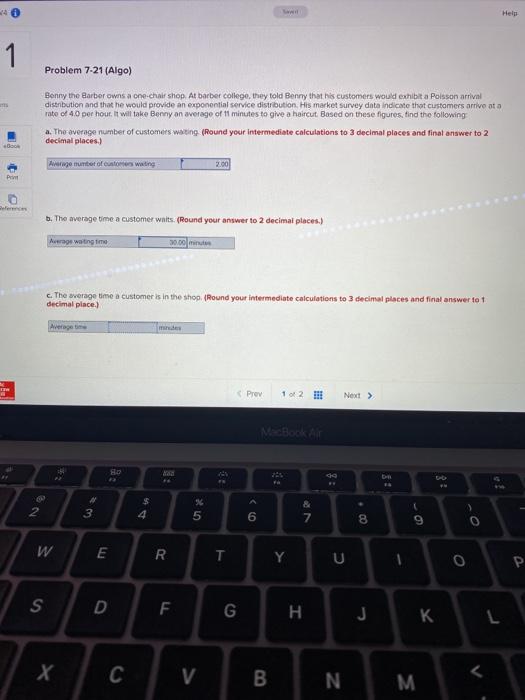 40 Some Help 1 Problem 7-21 (Algo) Benny the