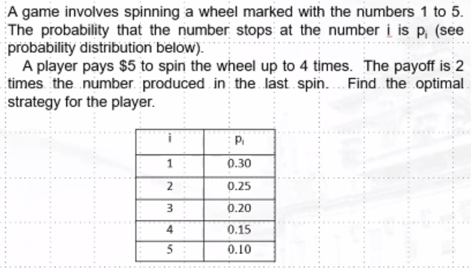 A game involves spinning a wheel marked with the