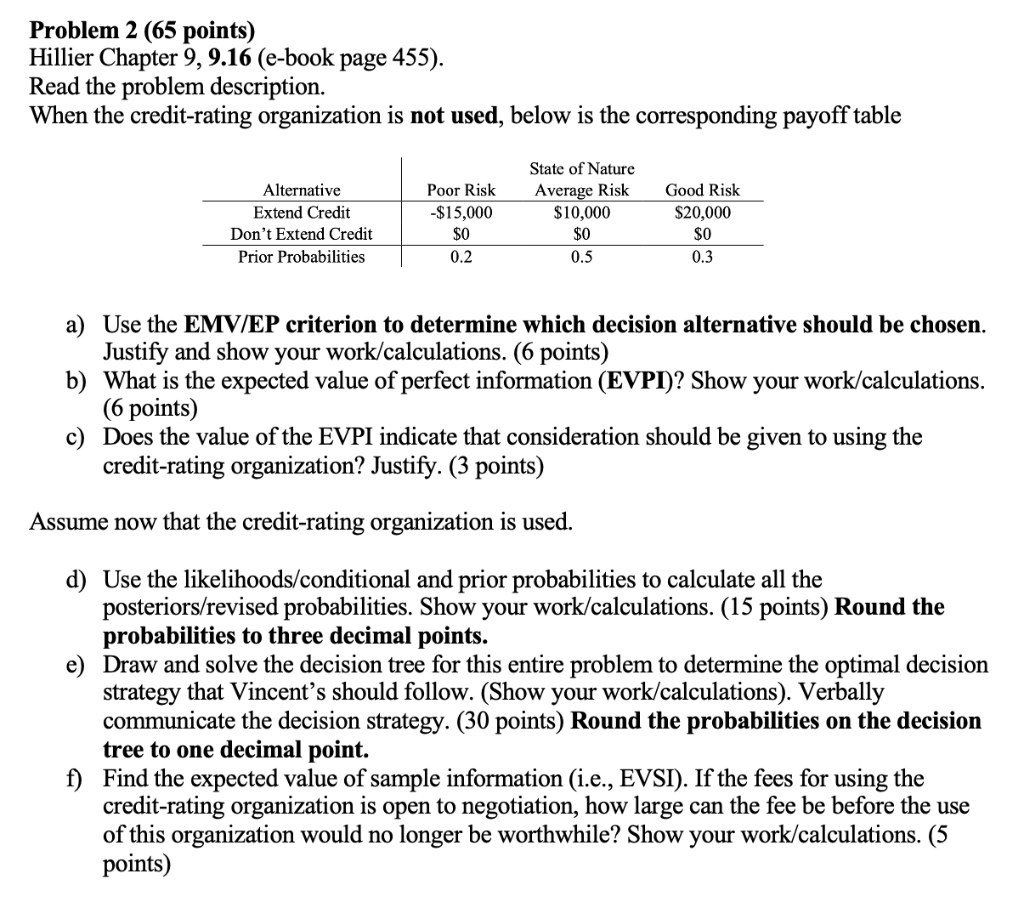 Problem 2 (65 points) Hillier Chapter 9,9.16