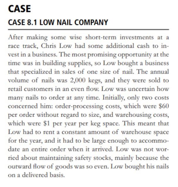 Based on Case please provide answer to number 4