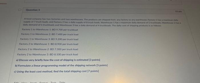 very urgent please Questions A food company hawo