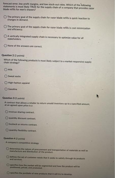 Asap please forecast error, low profit margins,