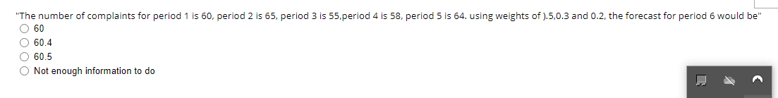 "The number of complaints for period 1 is 60,
