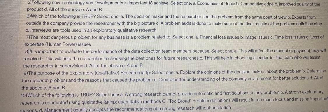 choose the correct answer 5)Following new