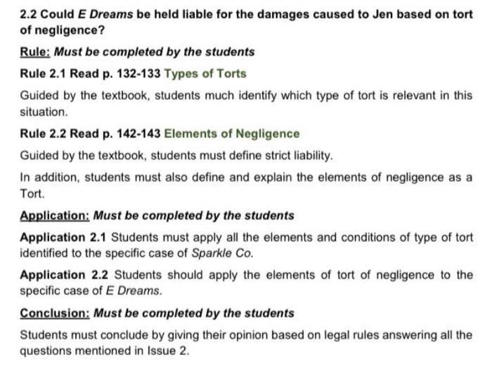 Case study 2: E Dreams is implementing a project