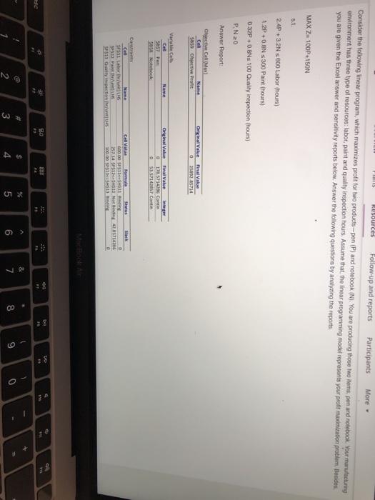 Consider the following linear program, which