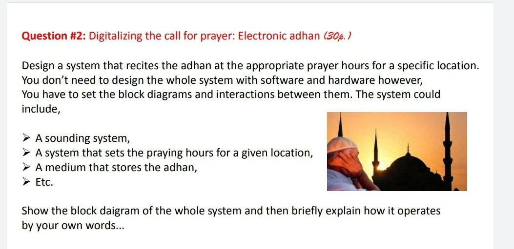 Question #2: Digitalizing the call for prayer: