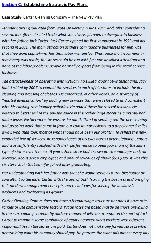 Section C: Establishing Strategic Pay Plans Case