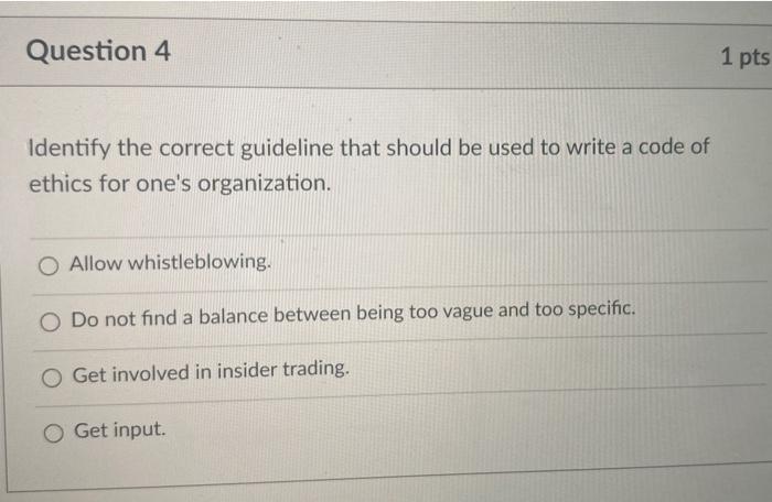 Question 3 1 pts Identify the correct example