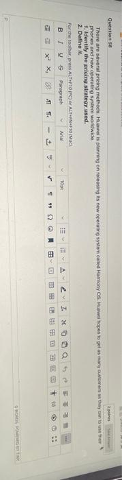 Question 58 2 pm There are several pricing