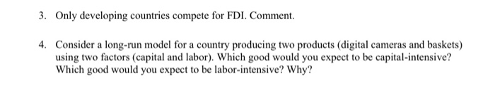 short answers 3. Only developing countries