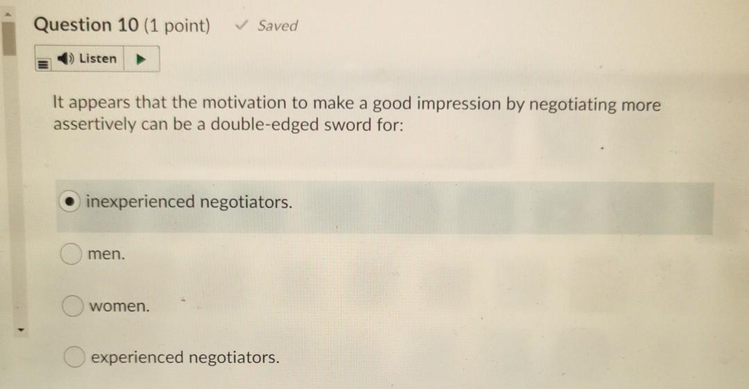 please help me Question 13 (1 point) Listen A