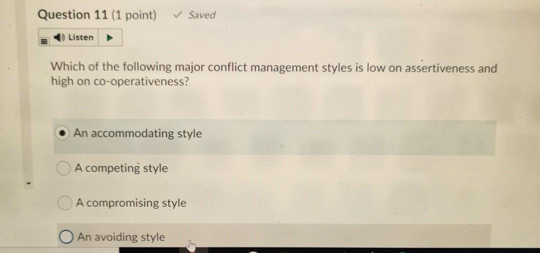 please help me Question 13 (1 point) Listen A