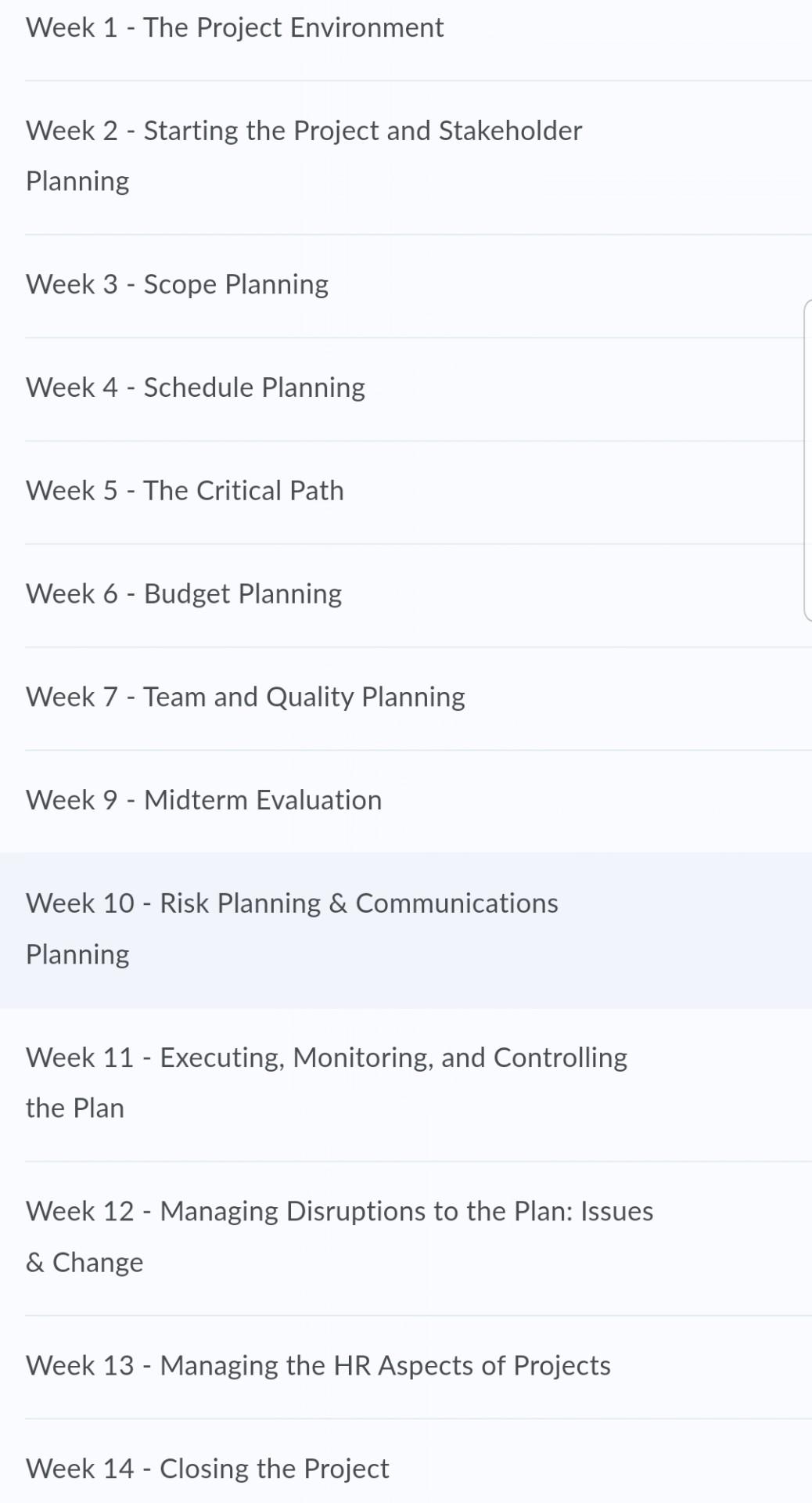 Your project is your completion of this project