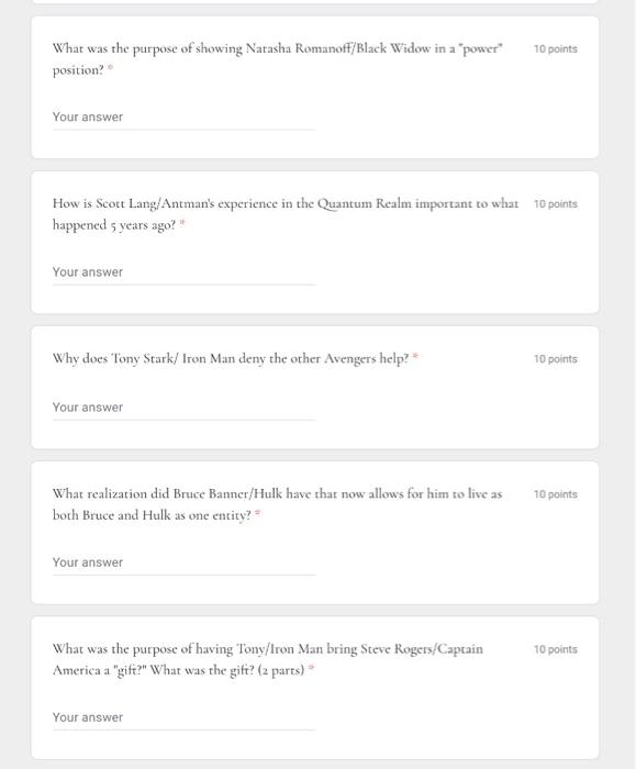 10 points What was the purpose of showing Natasha