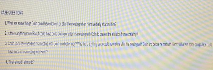 Case Study Team Effectiveness? Colin and Raout