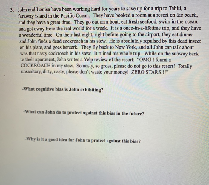 Can someone help me out with this Cognitive bias