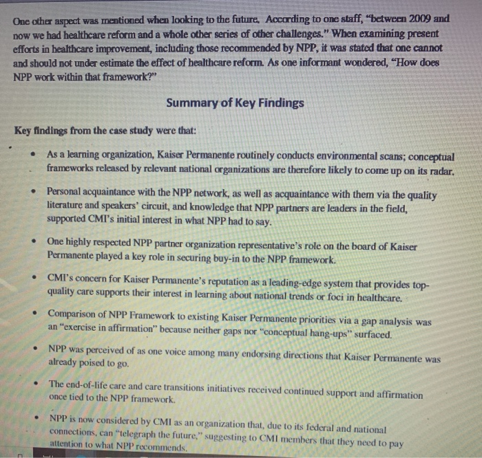 NPP Evaluation Case Study Report - Kaiser
