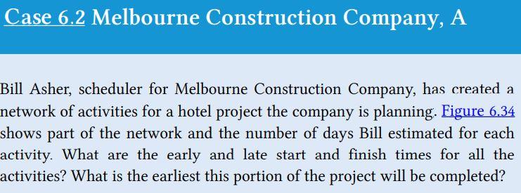 Case 6.2 Melbourne Construction Company, A Bill