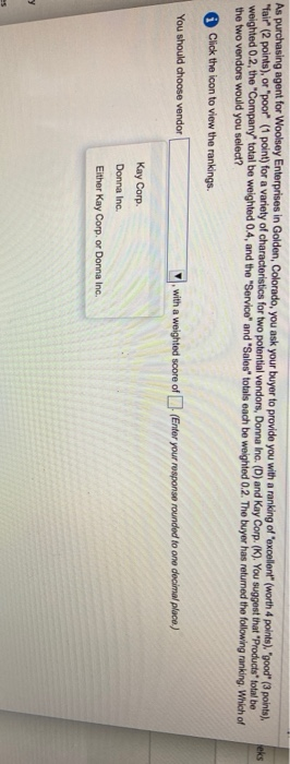 eks As purchasing agent for Woolsey Enterprises