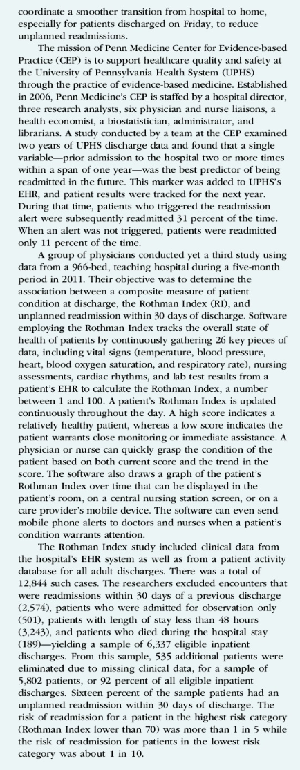 Case One Analytics Used to Predict Patients