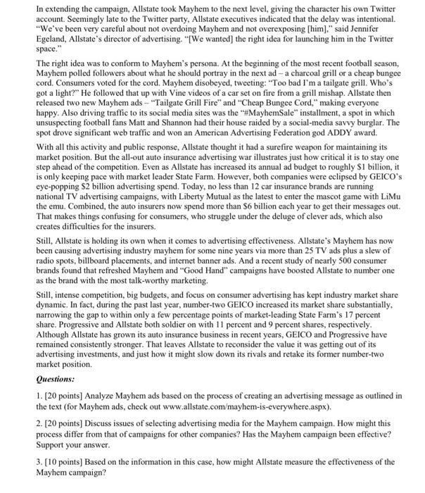 Case II: Allstate In the spring of 1950, the