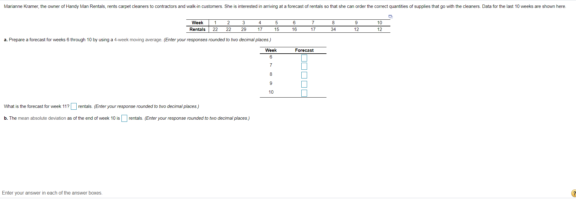 Marianne Kramer, the owner of Handy Man Rentals,