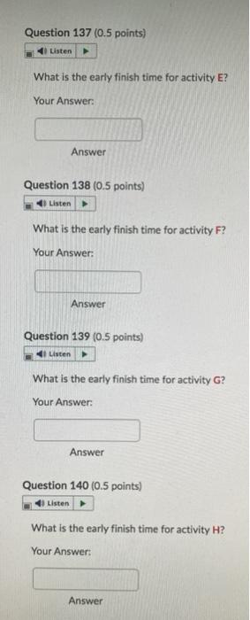 Activity Immediate Predecessor Time A B A 4 A 2 D