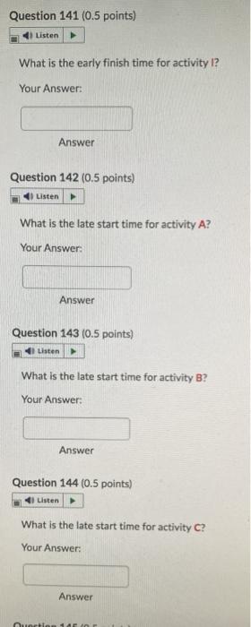 Activity Immediate Predecessor Time A B A 4 A 2 D