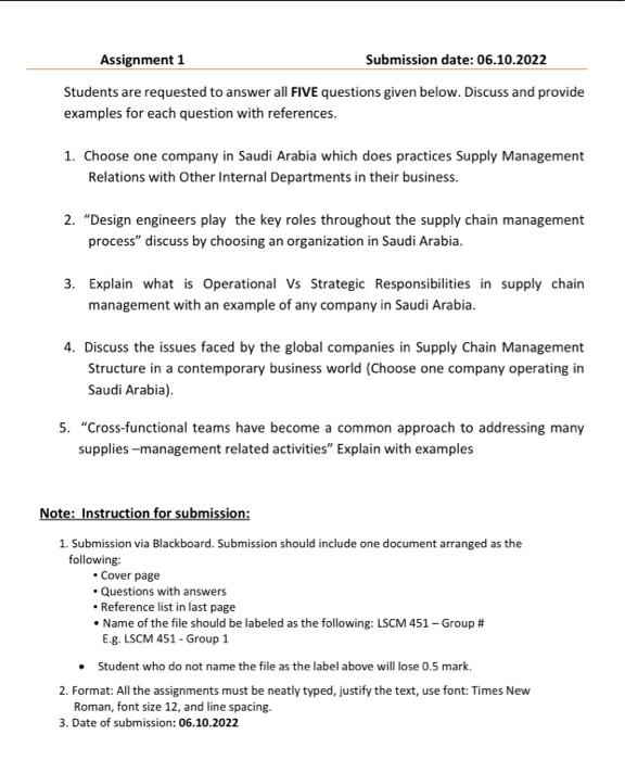 please Assignment 1 Submission date: 06.10.2022