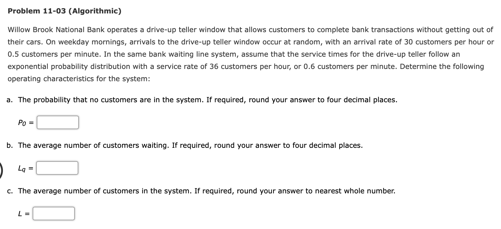 Problem 11-03 (Algorithmic) Willow Brook National