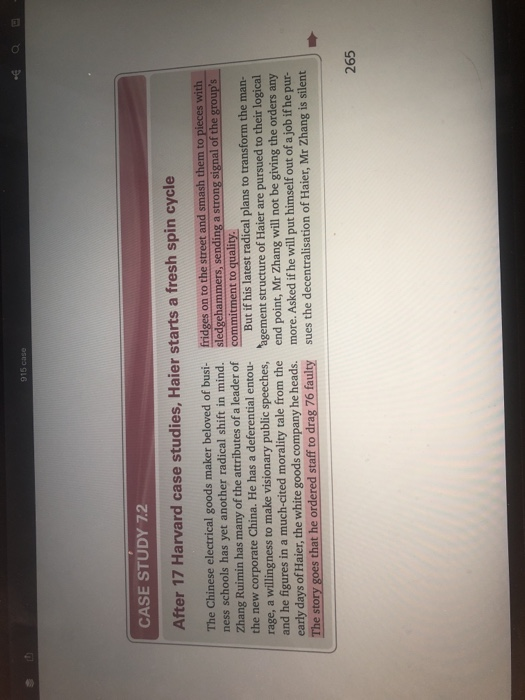 Questions Using the evidence in the Haier case