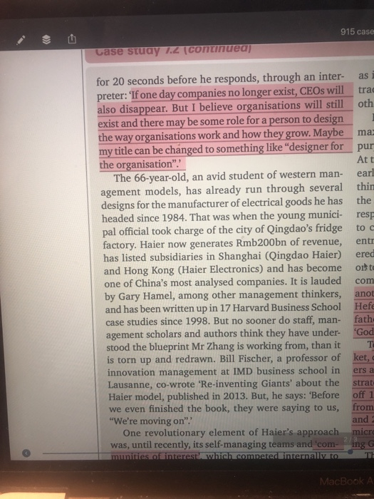 Questions Using the evidence in the Haier case