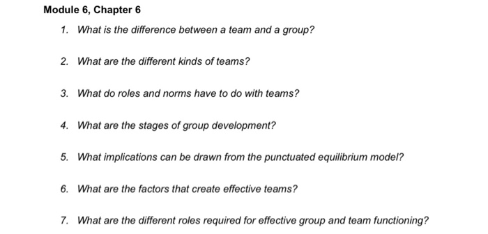 Module 6, Chapter 6 1. What is the difference